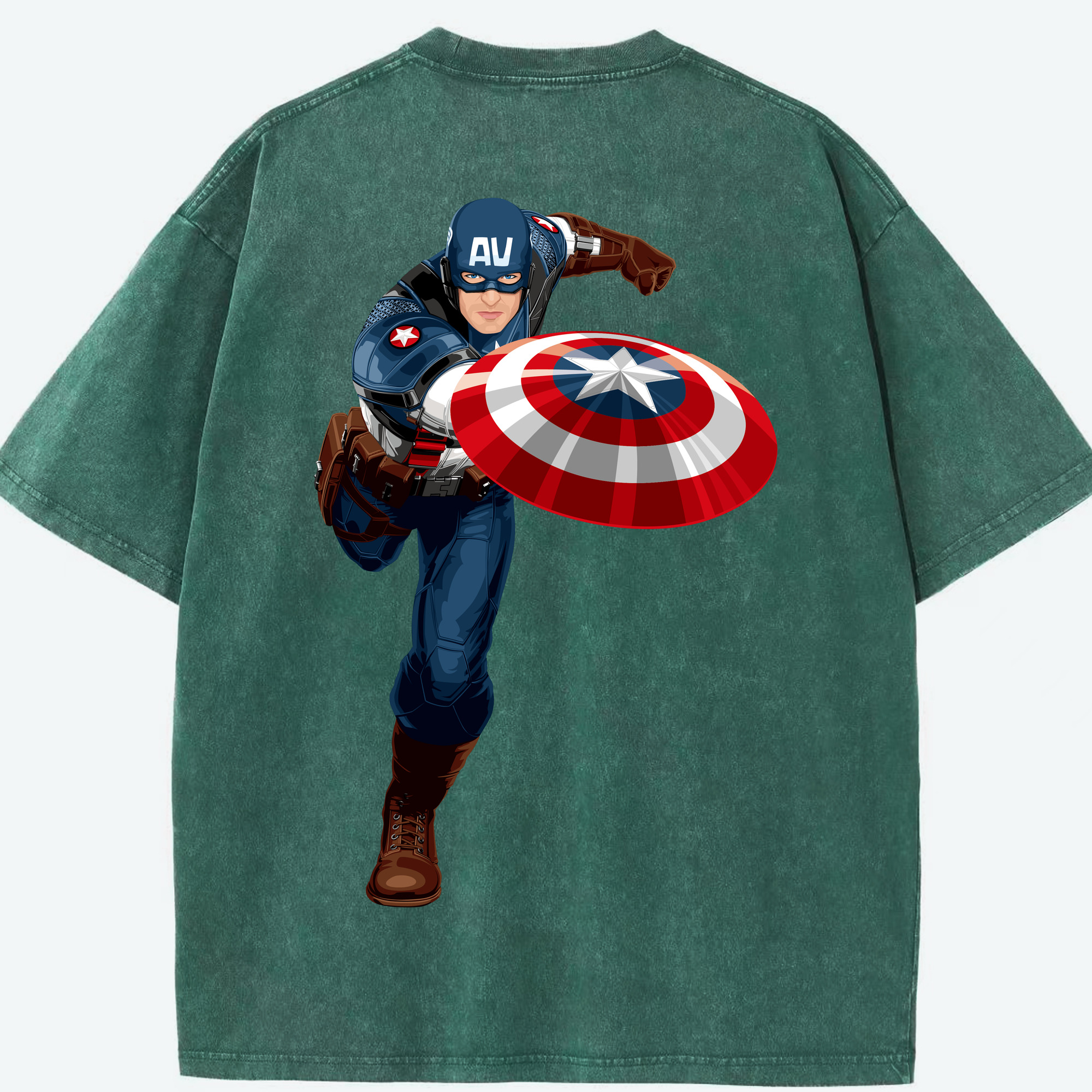 （画像用） アベンジャーズ The Avengers 綿100% ヴィンテージ風 半袖Tシャツ（背面プリント）
